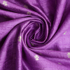 Pure Raw Silk Fabric – Gold Zari Butties, Light Purple ( 1 Meter)