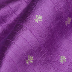 Pure Raw Silk Fabric – Gold Zari Butties, Light Purple ( 1 Meter)