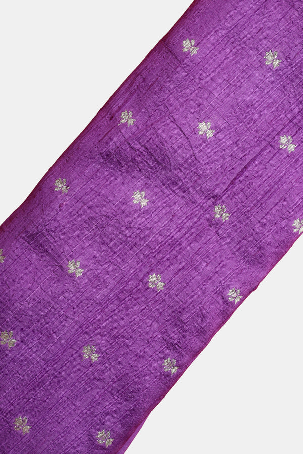 Pure Raw Silk Fabric – Gold Zari Butties, Light Purple ( 1 Meter)